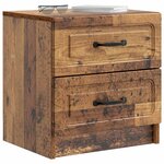 vidaXL Cabinet de chevet avec tiroir Bois ancien 43 x 34 5 x 44 5 cm