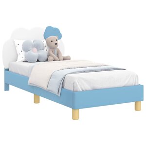 vidaXL Cadre de lit pour enfants avec tête de lit Bleu 80 x 160 cm PU