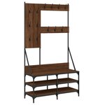 vidaXL Porte-vêtements et rangement des chaussures chêne marron