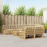 vidaXL Ensemble de canapés d'extérieur 9 pc Blanc et Beige