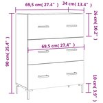 vidaXL Buffet chêne fumé 69 5x34x90 cm bois d'ingénierie