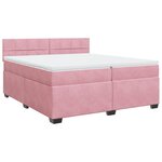 vidaXL Sommier à lattes de lit avec matelas Rose 200x200 cm Velours