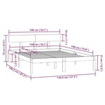 vidaXL Cadre de lit sans matelas gris bois massif 140x190 cm