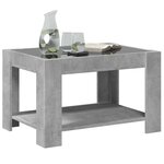 vidaXL Table basse avec LED gris béton 73x53x45 cm bois d'ingénierie