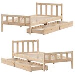vidaXL Cadre de lit sans matelas 90x190 cm bois de pin massif