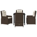 Ensemble de salle à manger de jardin vidaXL 5 pièces en rotin poly marron