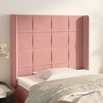 vidaXL Tête de lit avec oreilles Rose 103x16x118/128 cm Velours