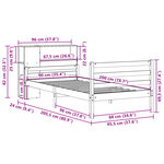 vidaXL Lit bibliothèque sans matelas 90x200 cm bois de pin massif