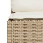 vidaXL Canapé de jardin avec coussins 3 places beige résine tressée
