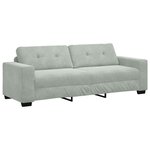 vidaXL Ensemble de Canapés 3 Pièces Gris clair 221 x 80 x 80 cm Velours
