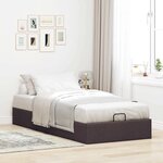 vidaXL Cadre de lit ottoman sans matelas marron foncé 90x200 cm tissu