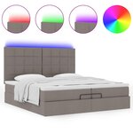 VidaXL Cadre de lit ottoman avec matelas taupe 200x200cm tissu