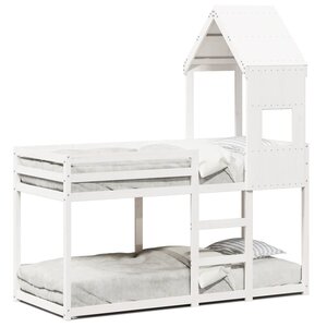vidaXL Lit superposé sans matelas blanc 75x190 cm bois de pin massif