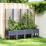 vidaXL Jardinière avec treillis bleu gris 160x40x142 cm PP