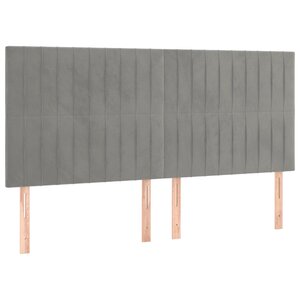 vidaXL Tête de lit Gris clair 160x5x118/128 cm Velours