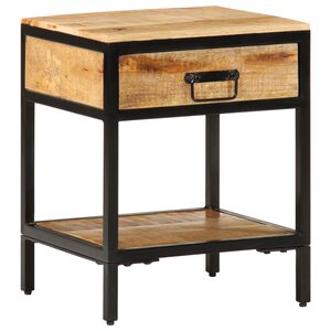 vidaXL Cabinet de chevet 40x35x50 cm Bois massif de manguier brut