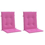 vidaXL Coussins de chaise à dossier bas lot de 2 rose tissu