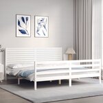 vidaXL Cadre de lit sans matelas blanc 200x200 cm bois massif
