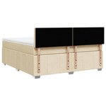 vidaXL Sommier à lattes de lit avec matelas Crème 180x200 cm Tissu