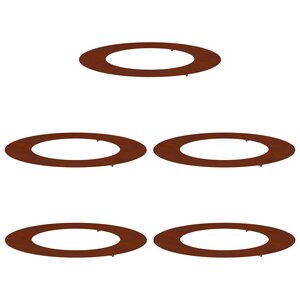 vidaXL adapté pour anneaux d'arbre plats 5 Pièces Marron Ø50 / 80 cm