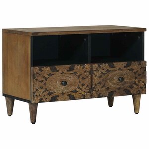 vidaXL Meuble TV Marron 70 x 33 5 x 46 cm Bois de mangue massif