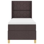 vidaXL Lit à ressorts avec matelas marron foncé 80x200 cm en tissu