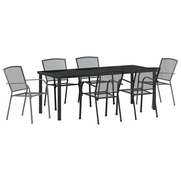 vidaXL Ensemble de salle à manger pour jardin 7 Pièces Anthracite