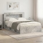 vidaXL Cadre de lit avec rangement Gris béton 140 x 200 cm