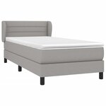 vidaXL Sommier à lattes de lit avec matelas Gris clair 100x200cm Tissu