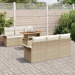 vidaXL Ensemble de canapé de jardin avec coussin 7 Pièces beige et crème