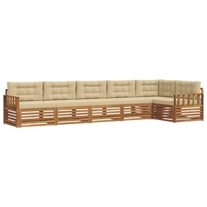 vidaXL Ensemble de canapés d'extérieur 6 Pièces Naturel et Beige