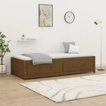 vidaXL Lit de jour sans matelas marron miel 90x190 cm bois pin massif