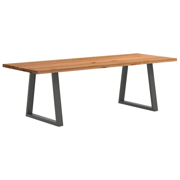 vidaXL Table à manger marron clair bois de chêne massif rectangulaire