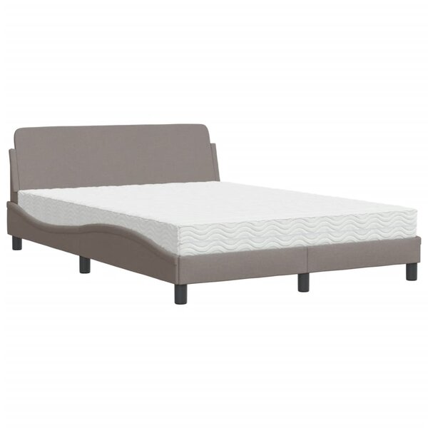 vidaXL Lit avec matelas Dover taupe 120x200 cm tissu