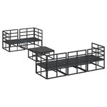 vidaXL Ensemble de canapé de jardin avec coussin 6 Pièces Noir Aluminium