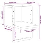 vidaXL Étagère murale avec barre noir 20x25x30 cm