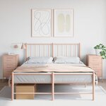 vidaXL Tables de chevet 2 Pièces rose 36x39x68 cm acier