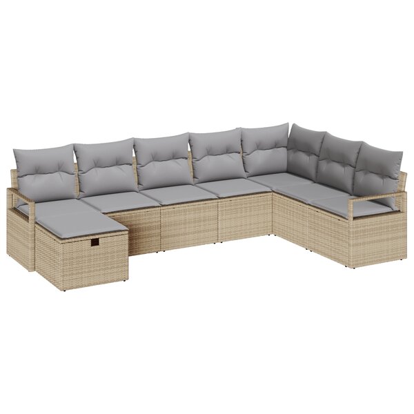 vidaXL Ensemble de canapé de jardin 8 pièces beige
