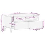 vidaXL Table basse gris clair 80x54x40 cm bois massif de manguier