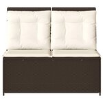 vidaXL Banc inclinable de jardin avec coussins marron résine tressée