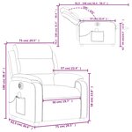vidaXL Fauteuil inclinable de massage électrique vert clair velours