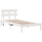 vidaXL Cadre de Lit avec Têtière Blanc 90x200 cm Bois Massif de Pin