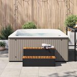 VidaXL Marche bain à remous noir 100x50x50 5cm polyrotin acacia massif
