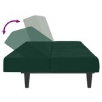 vidaXL Canapé-lit à 2 places vert foncé velours