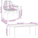 vidaXL Ensemble à manger jardin 7Pièces marron rpoly otin verre