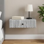 vidaXL Table d'appoint murale Sonoma gris 59 x 34 5 x 17 cm