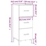 vidaXL Buffet Sonoma gris 34 5x34x90 cm Bois d'ingénierie