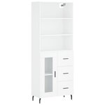 vidaXL Buffet haut Blanc 69 5x34x180 cm Bois d'ingénierie
