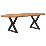 vidaXL Table à manger marron clair bois de chêne massif ovale