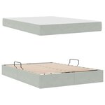 vidaXL Lit avec rangement et matelas Gris clair 140 x 190 cm Velours